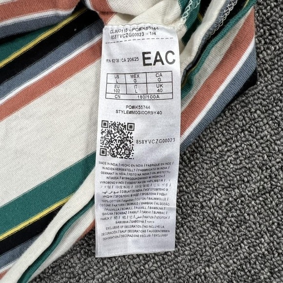 Vintage Guess Originals Shirt Mens Large Green Striped Logo Crewneck Tee 90s - Picture 13 of 14